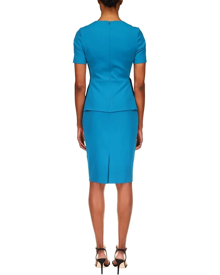 Badgley Mischka Short Sleeve Draped Peplum Dress | Dresses - Image 3