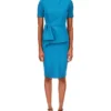 Badgley Mischka Short Sleeve Draped Peplum Dress | Dresses
