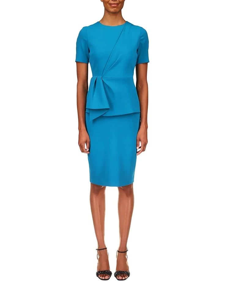Badgley Mischka Short Sleeve Draped Peplum Dress | Dresses