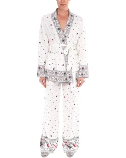 Badgley Mischka Bon Voyage Boarder Print Kimono | Shirts & Tops