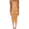 Badgley Mischka Sequin Long Sleeve Dress | Dresses