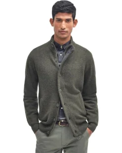Barbour Essential Patch Zip Through Knitted Jumper | Sweaters